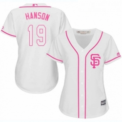 Womens Majestic San Francisco Giants 19 Alen Hanson Replica White Fashion Cool Base MLB Jersey  Womens Majestic San Francisco Giants 19 Alen Hanson Replica White Fashion Cool Base MLB Jersey