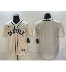 Men Seattle Mariners Blank Cream Alternate Stitched Baseball Jersey