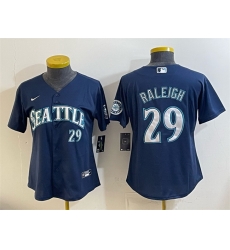Youth Seattle Mariners  29 Cal Raleigh Navy Cool Base Stitched Baseball Jersey