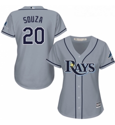 Womens Majestic Tampa Bay Rays 20 Steven Souza Authentic Grey Road Cool Base MLB Jersey