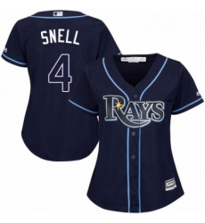 Womens Majestic Tampa Bay Rays 4 Blake Snell Replica Navy Blue Alternate Cool Base MLB Jersey 