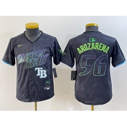 Youth Tampa Bay Rays 56 Randy Arozarena Charcoal 2024 City Connect Limited Stitched Baseball Jersey 2