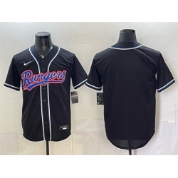 Men Texas Rangers Blank 2026 Fashion Replica Black Out Stitched Baseball Jersey