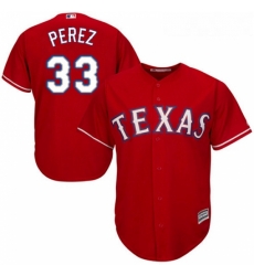 Youth Majestic Texas Rangers 33 Martin Perez Authentic Red Alternate Cool Base MLB Jersey