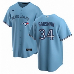 Men Toronto Blue Jays 34 Kevin Gausman Light Blue Cool Base Stitched Baseball Jersey