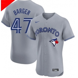 Men Toronto Blue Jays 47 Addison Barger Cool Base Stitched Baseball Jersey Gray