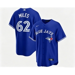 Men Toronto Blue Jays Spencer Miles 62 Blue Away Flex Base Stitched Baseball Jersey