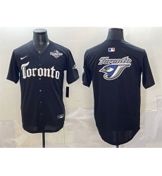 Men Toronto Blue Jays Team Big Logo Black 2025 World Series Gothic North Edition Limited Stitched Baseball Jersey