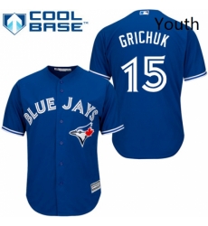 Youth Majestic Toronto Blue Jays 15 Randal Grichuk Authentic Blue Alternate MLB Jersey 