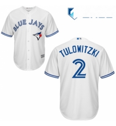 Youth Majestic Toronto Blue Jays 2 Troy Tulowitzki Replica White Home MLB Jersey