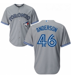 Youth Majestic Toronto Blue Jays 46 Brett Anderson Authentic Grey Road MLB Jersey 