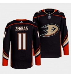 Adidas Men's Anaheim Ducks #11 Trevor Zegras Black Home Authentic Stitched NHL Jersey