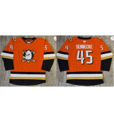 Men Anaheim Ducks #45 Beckett Sennecke Orange Stitched NHL Jersey
