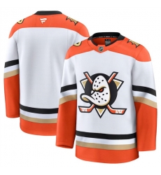 Men Anaheim Ducks Blank White 2024 25 Away Stitched Hockey Jersey