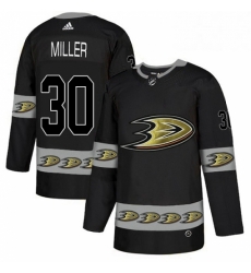 Mens Adidas Anaheim Ducks 30 Ryan Miller Premier Black Team Logo Fashion NHL Jersey 