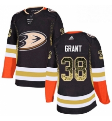 Mens Adidas Anaheim Ducks 38 Derek Grant Authentic Black Drift Fashion NHL Jersey 