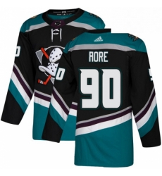 Mens Adidas Anaheim Ducks 90 Giovanni Fiore Authentic Black Teal Third NHL Jersey 