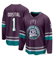 Men's Anaheim Ducks Lukas Dostal #1 Fanatics Home Breakaway Player Jersey Men's Anaheim Ducks Lukas Dostal #1 Fanatics Home Breakaway Player Jersey