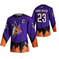 Men Arizona Coyotes 23 Oliver Ekman Larsson Purple Adidas 2020 21 Reverse Retro Alternate NHL Jersey