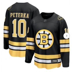 Men Boston Bruins  10 JJ Peterka Black Home Breakaway Jersey