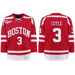 Boston University Terriers BU 3 Charlie Coyle Red Stitched Hockey Jersey