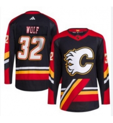 Men Calgary Flames Dustin Wolf #32 NHL Adidas Stitched Jersey black Men Calgary Flames Dustin Wolf #32 NHL Adidas Stitched Jersey black