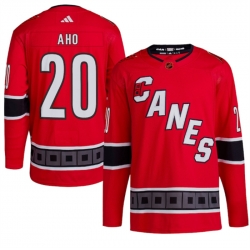 Men Carolina Hurricanes 20 Sebastian Aho 2022 23 Reverse Retro Red Stitched Jersey