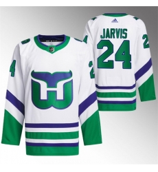 Men Carolina Hurricanes 24 Seth Jarvis White Stitched Jersey