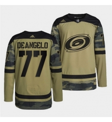 Men Carolina Hurricanes 77 Tony DeAngelo 2022 Camo Military Appreciation Night Stitched jersey