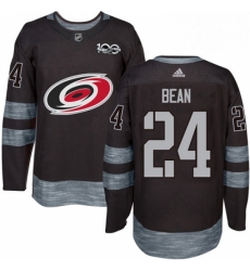 Mens Adidas Carolina Hurricanes 24 Jake Bean Premier Black 1917 2017 100th Anniversary NHL Jersey 