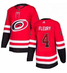 Mens Adidas Carolina Hurricanes 4 Haydn Fleury Authentic Red Drift Fashion NHL Jersey 