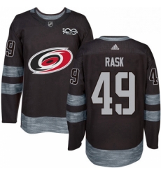 Mens Adidas Carolina Hurricanes 49 Victor Rask Premier Black 1917 2017 100th Anniversary NHL Jersey 