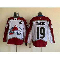 Men Colorado Avalanche 19 Joe Sakic White Stitched Jersey