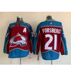 Men Colorado Avalanche 21 Peter Forsberg Burgundy Stitched Jersey