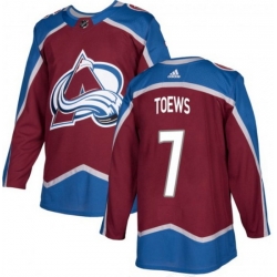 Men Colorado Avalanche 7 Devon Toews Burgundy Stitched NHL Jersey