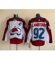 Men Colorado Avalanche 92 Gabriel Landeskog White Stitched Jersey