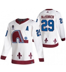 Men Colorado Avalanche Nathan Mackinnon #29 White Western Conference Champs Blue Stitched Jersey