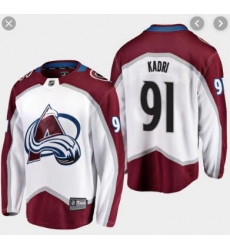 Men's Colorado Avalanche Nazem Kadri #91 White Away Breakaway Player Jersey