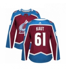 Womens Adidas Colorado Avalanche 61 Martin Kaut Premier Burgundy Red Home NHL Jersey 