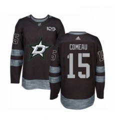 Mens Adidas Dallas Stars 15 Blake Comeau Authentic Black 1917 2017 100th Anniversary NHL Jersey 