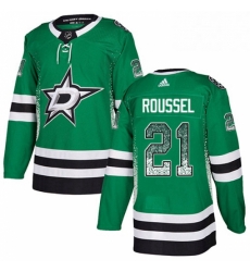 Mens Adidas Dallas Stars 21 Antoine Roussel Authentic Green Drift Fashion NHL Jersey 