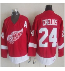 Detroit Red Wings #24 Chris Chelios Red CCM Throwback Stitched NHL Jersey