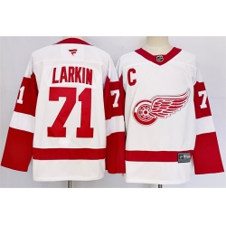 Men Detroit Red Wings 71 Dylan Larkin White 2024 25 Stitched Jersey