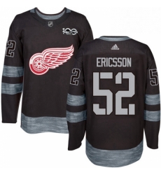 Mens Adidas Detroit Red Wings 52 Jonathan Ericsson Premier Black 1917 2017 100th Anniversary NHL Jersey 