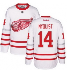 Red Wings #14 Gustav Nyquist White Centennial Classic Stitched NHL Jersey