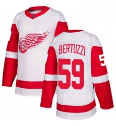 Red Wings #59 Tyler Bertuzzi White Road Authentic Stitched Hockey Jersey