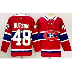 Men Montreal Canadiens 48 Lane Hutson Red 2024 25 Stitched Jersey