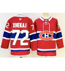 Men Montreal Canadiens 72 Arber Xhekaj Red 2024 25 Stitched Jersey