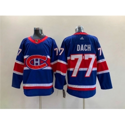 Men Montreal Canadiens 77 Kirby Dach Blue Stitched Jersey