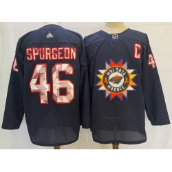 Men Minnesota Wild 46 Jared Spurgeon Navy 2022 Adidas jersey